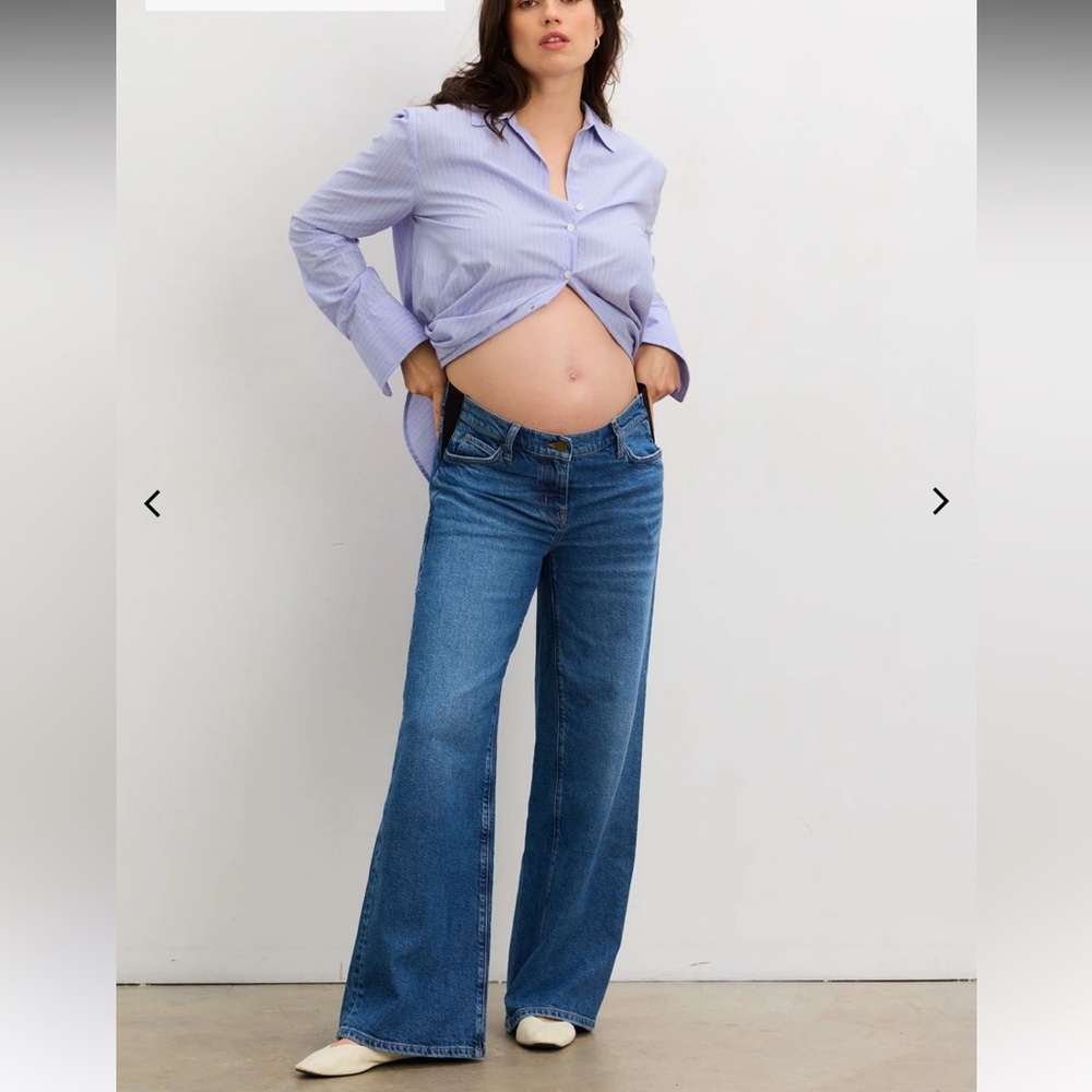 Hatch Relaxed Maternity Wide Leg Jeans